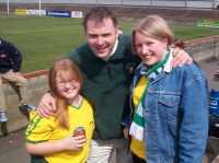 Michelle and Kayleigh Garriock with John Leslie