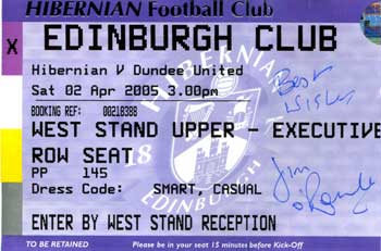 Jim O'Rourke signed Andy Carratt's ticket