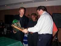 Alex McLeish, Russel Latapy and Brian Rogan admire the award